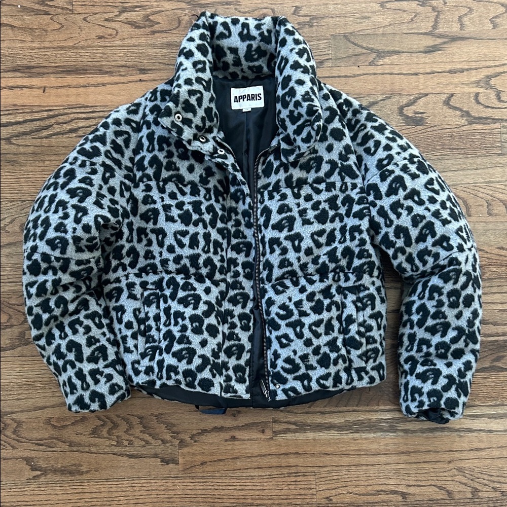 Apparis Black and Gray Animal Print Jacket